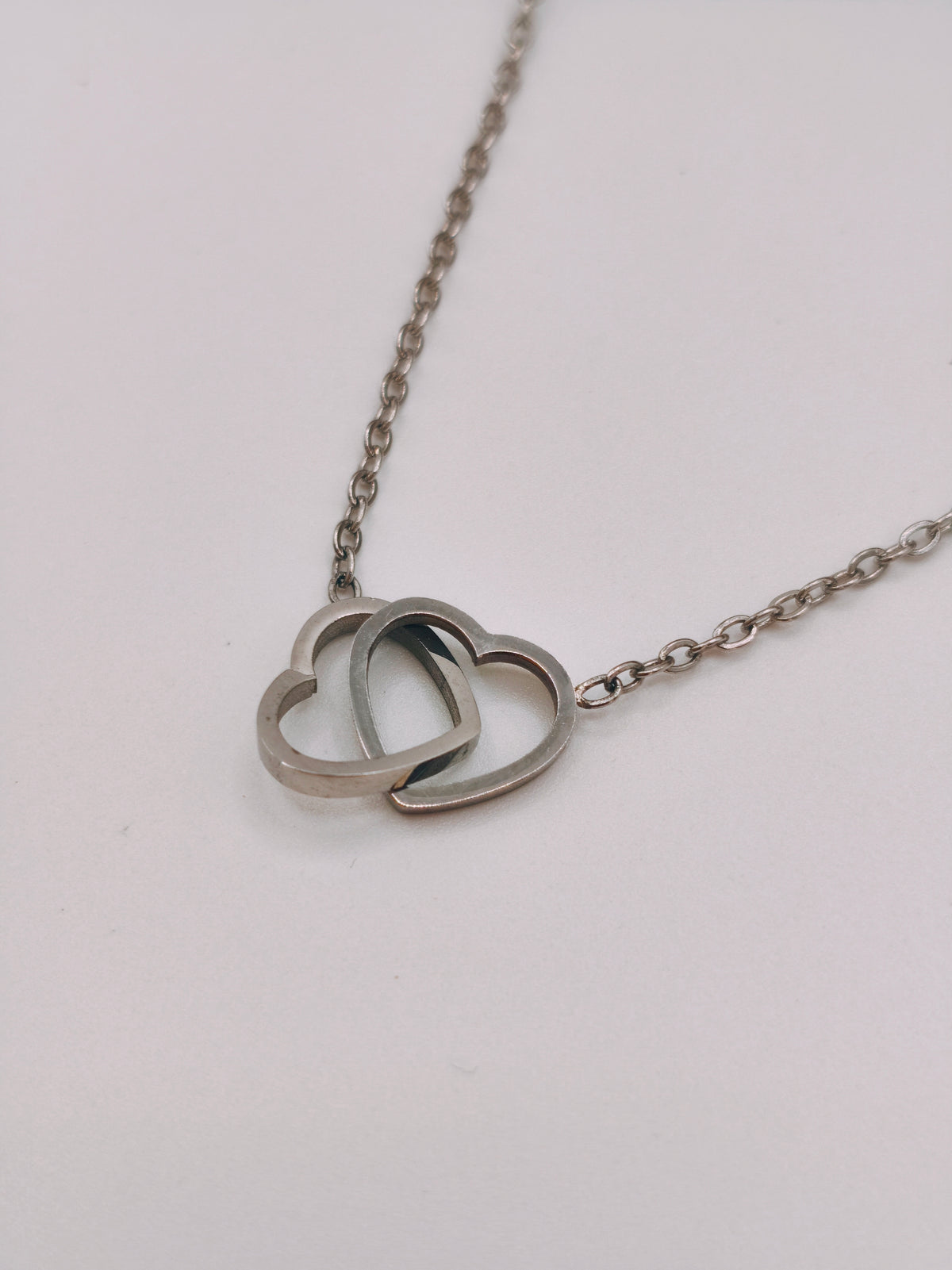 Collier Double Cœurs Argenté