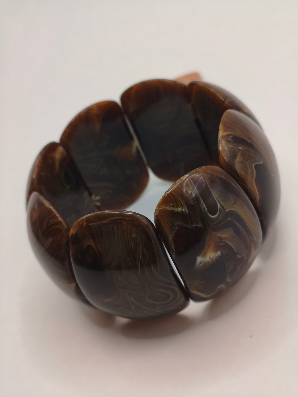 Bracelet Elastique "Tortue" marron