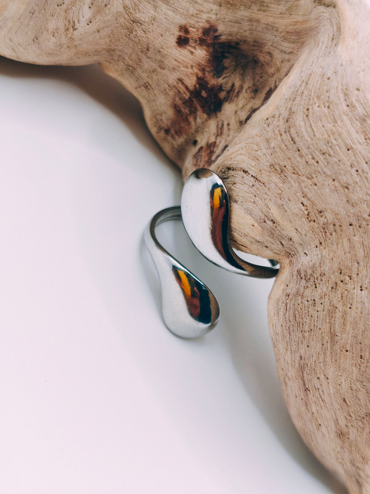 Bague Double Gouttes Argentée