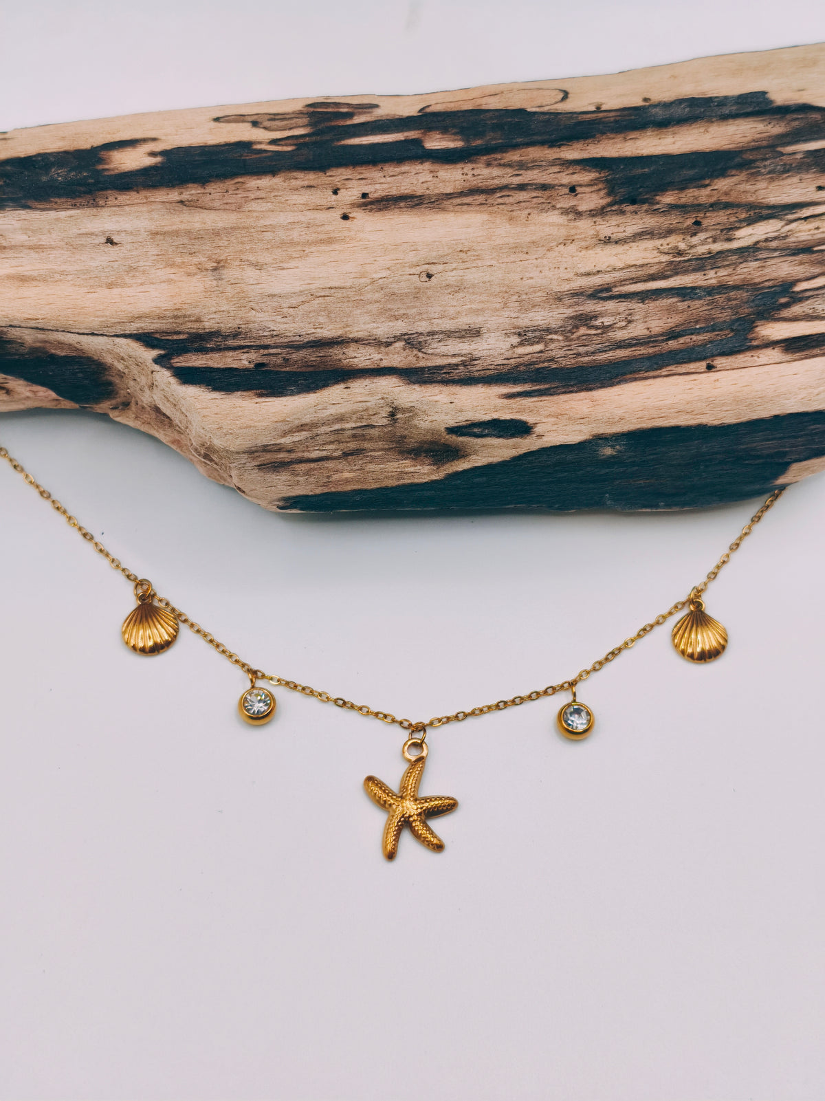 Collier Fin Coquillages Strass