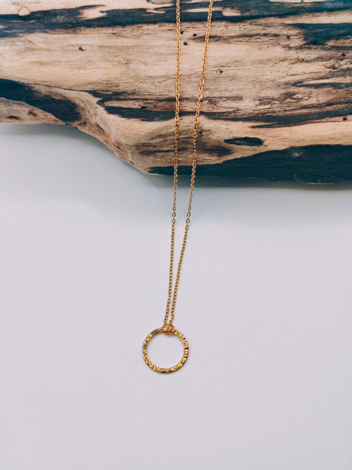 Collier Double Anneaux Barre