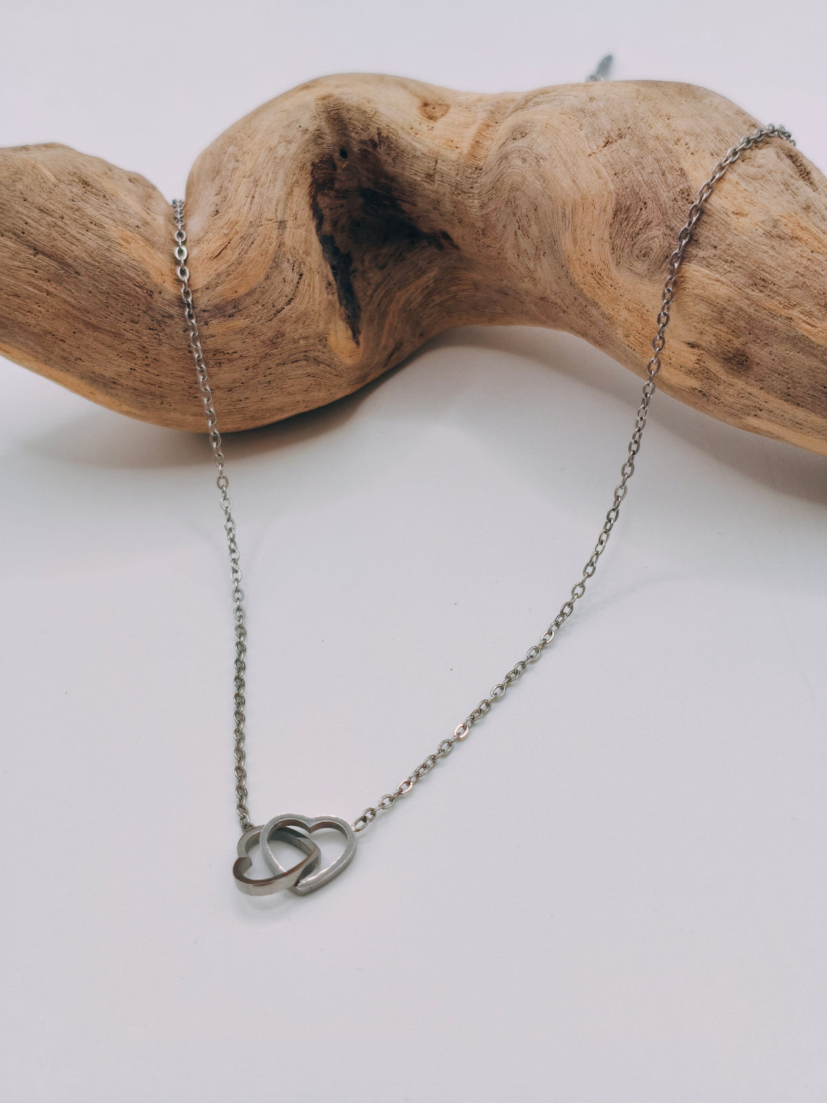 Collier Double Cœurs Argenté
