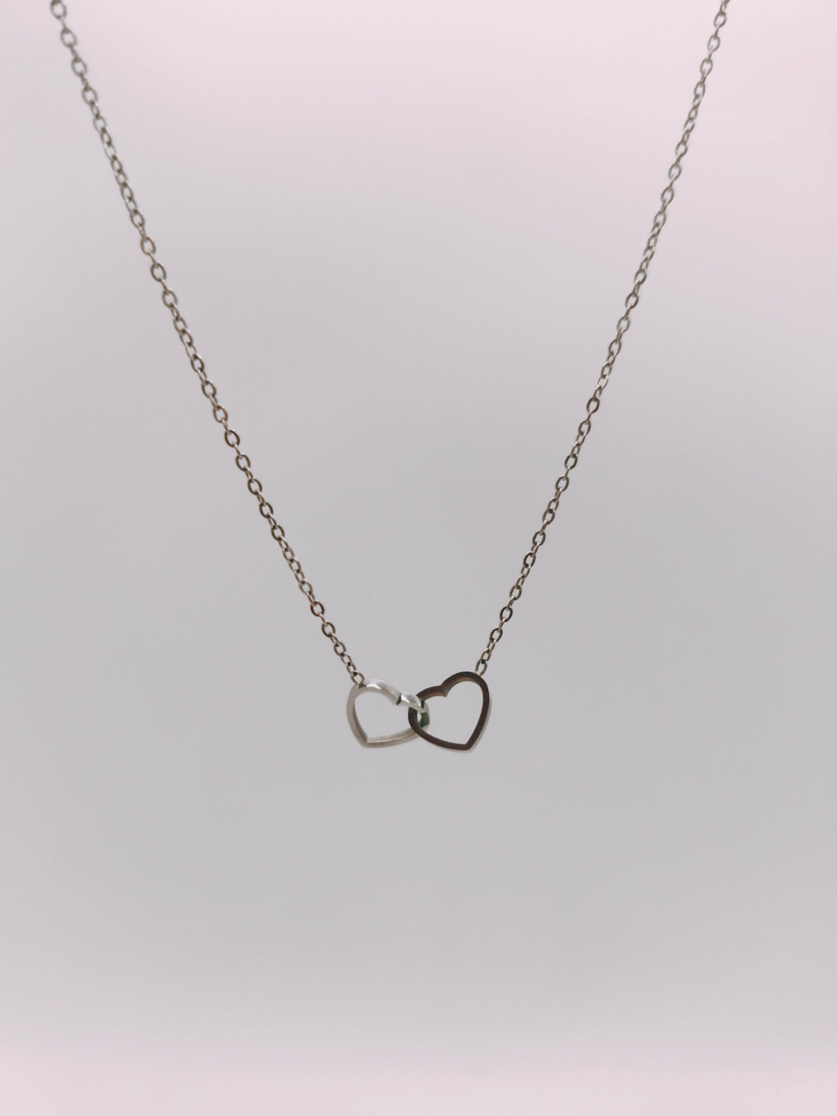 Collier Double Cœurs Argenté