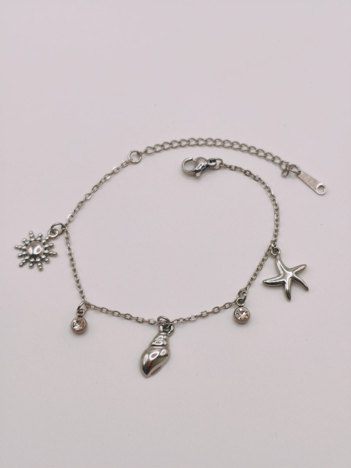 Bracelet Fin Charmes Plage Argenté