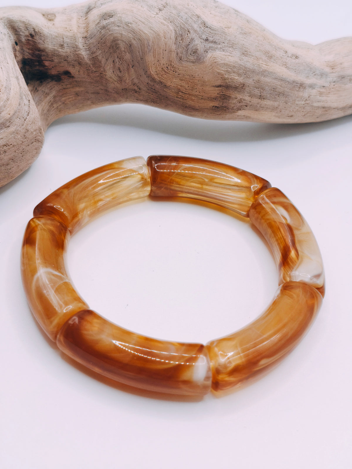 Bracelet Elastique Ambre clair