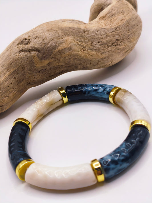 Bracelet Elastique Noir et Blanc