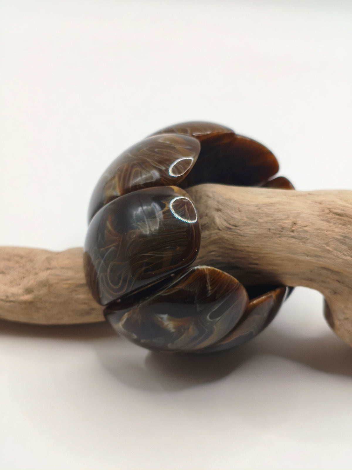 Bracelet Elastique "Tortue" marron