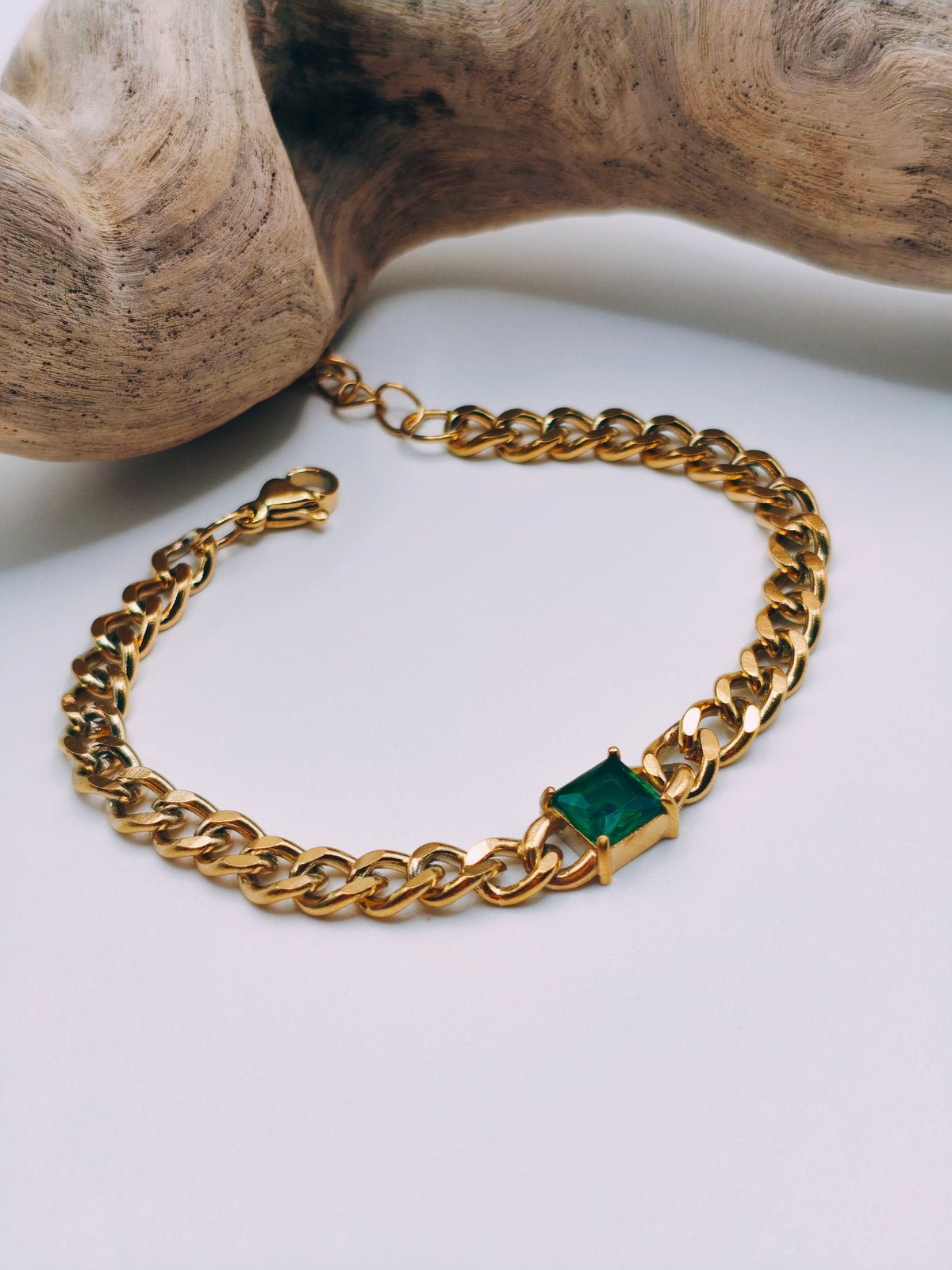 Bracelet Chaine Gemme Verte