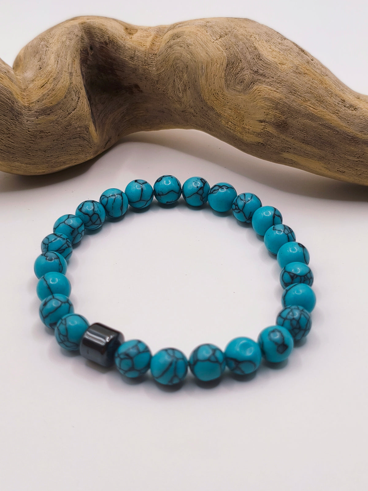 Bracelet Elastique Howlite Turquoise