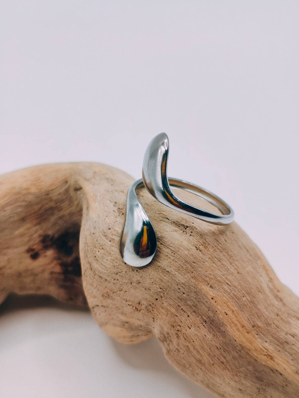 Bague Double Gouttes Argentée