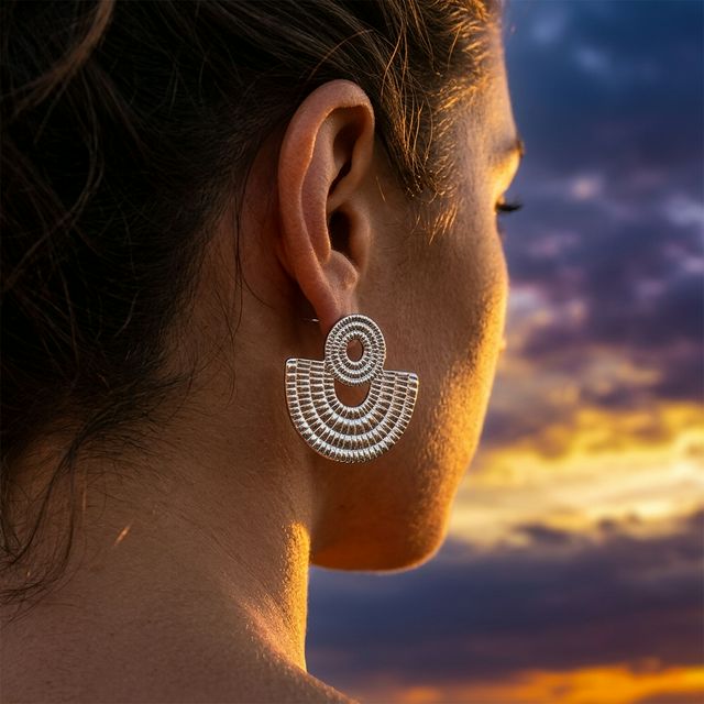Boucles d'Oreilles Ethniques Argentées