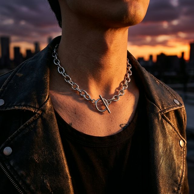 Collier Grosse Chaîne Argenté