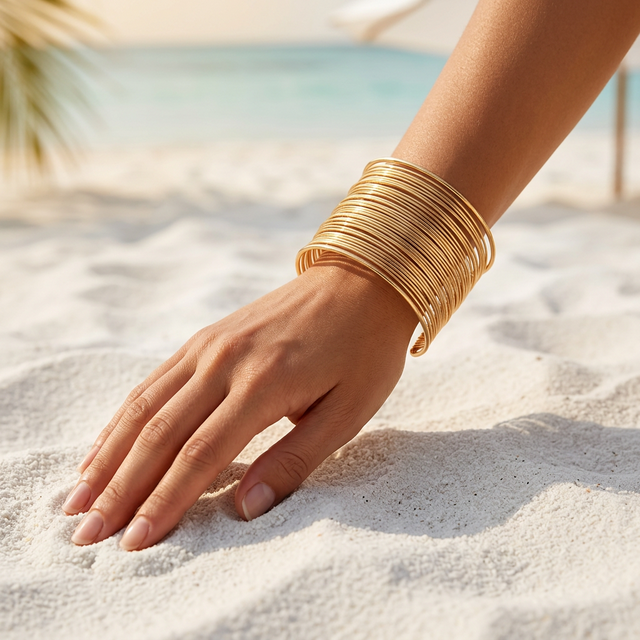 Bracelet Manchette Doré