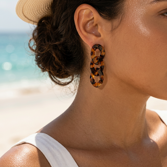 Boucles d'Oreilles Leopard triples