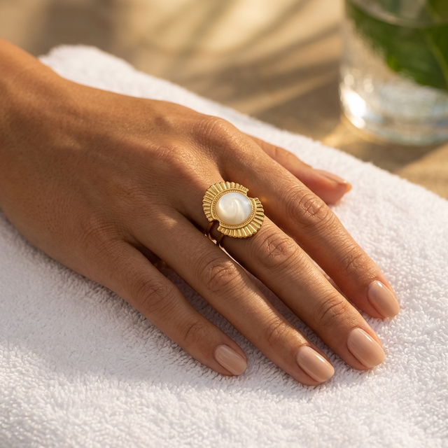 Bague Nacre Blanc